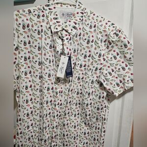 Penguin Men's Colorful Fruit Print Shirt